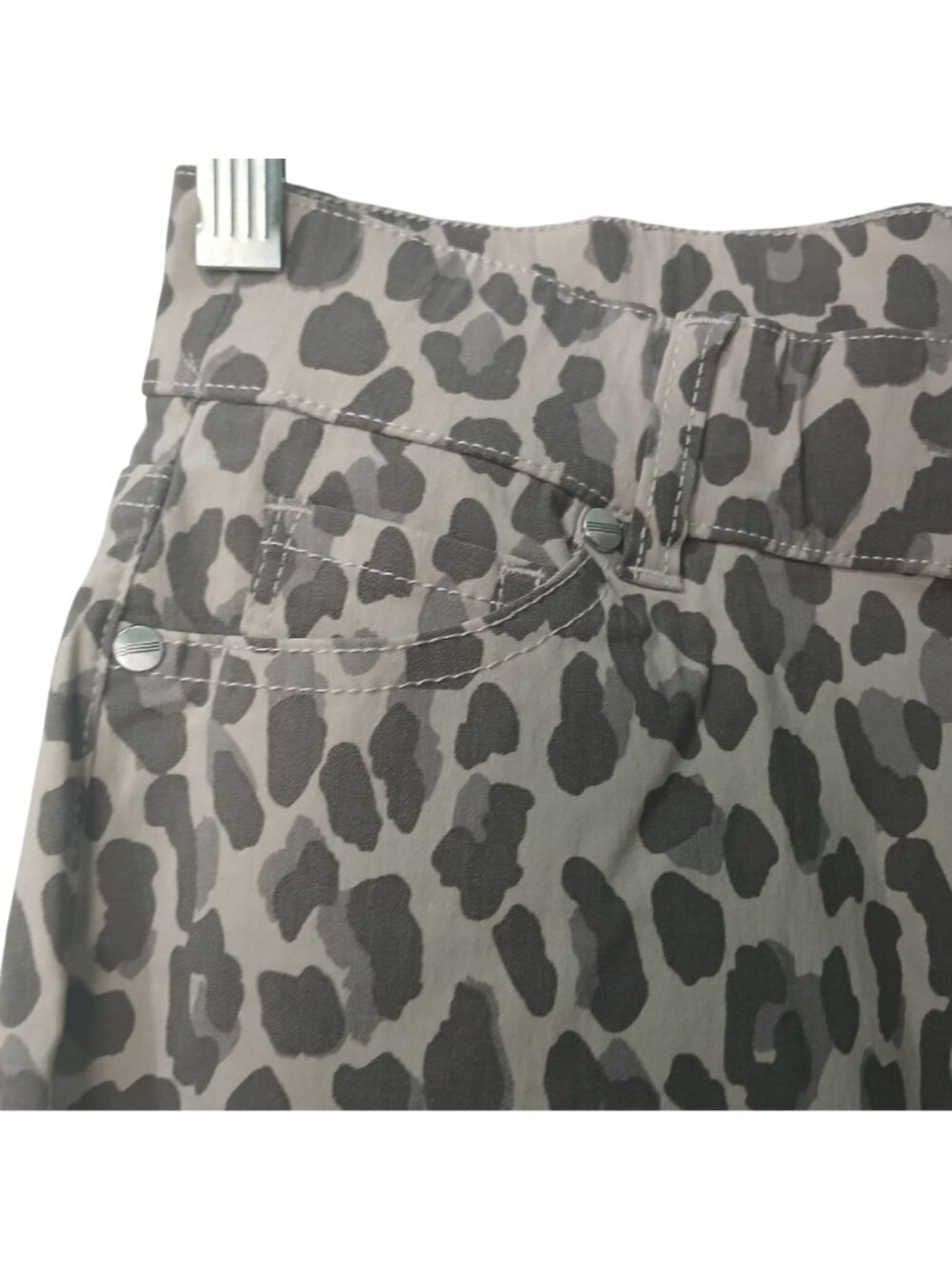 D&Co Signature Leopard Print Ankle Pants XXSP Elastic Waist Stretch Casual #V13 - Picture 5 of 8